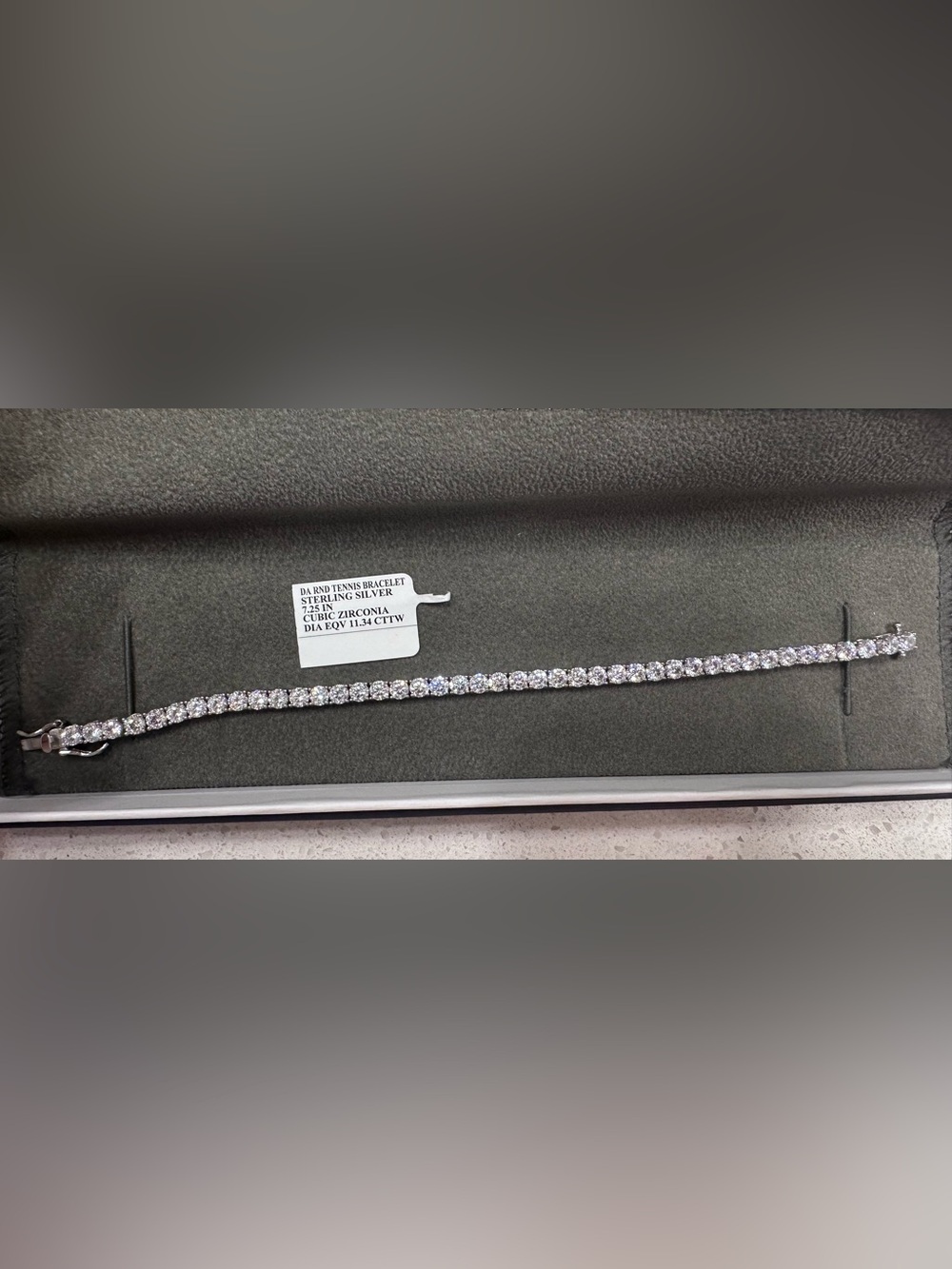 Sterling Silver Cubic Zirconia Tennis Bracelet - White